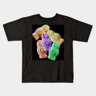 Jelly babies sweets on a black background. Kids T-Shirt